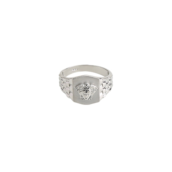 Versace Motif Men's Silver Ring