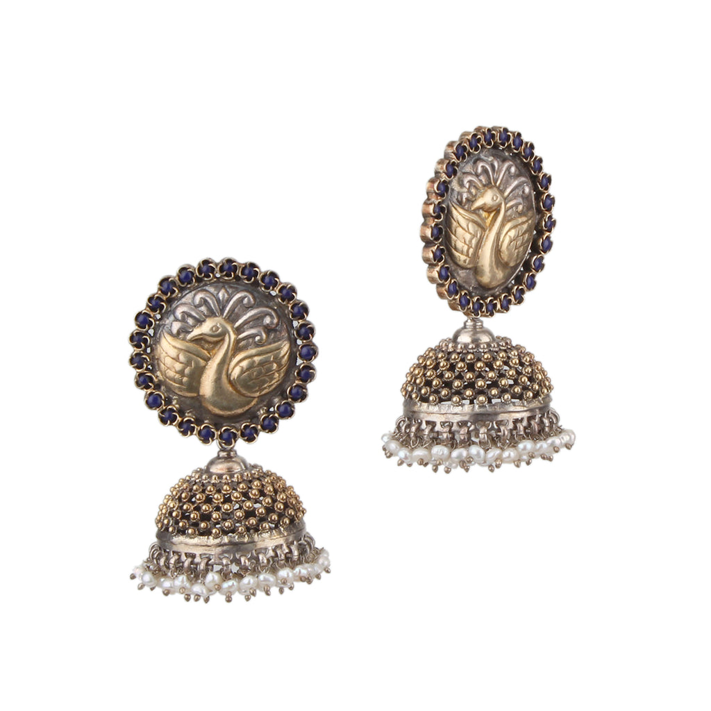 Two Tone Peacock Earring