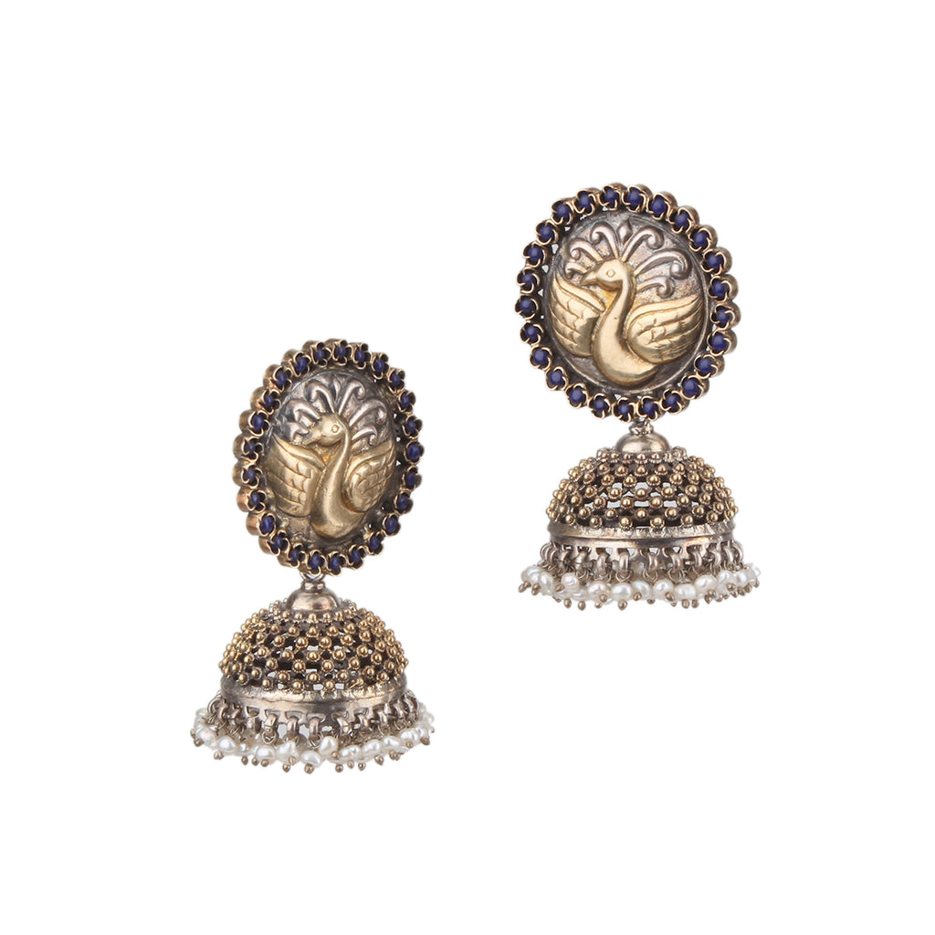 Two Tone Peacock Earring