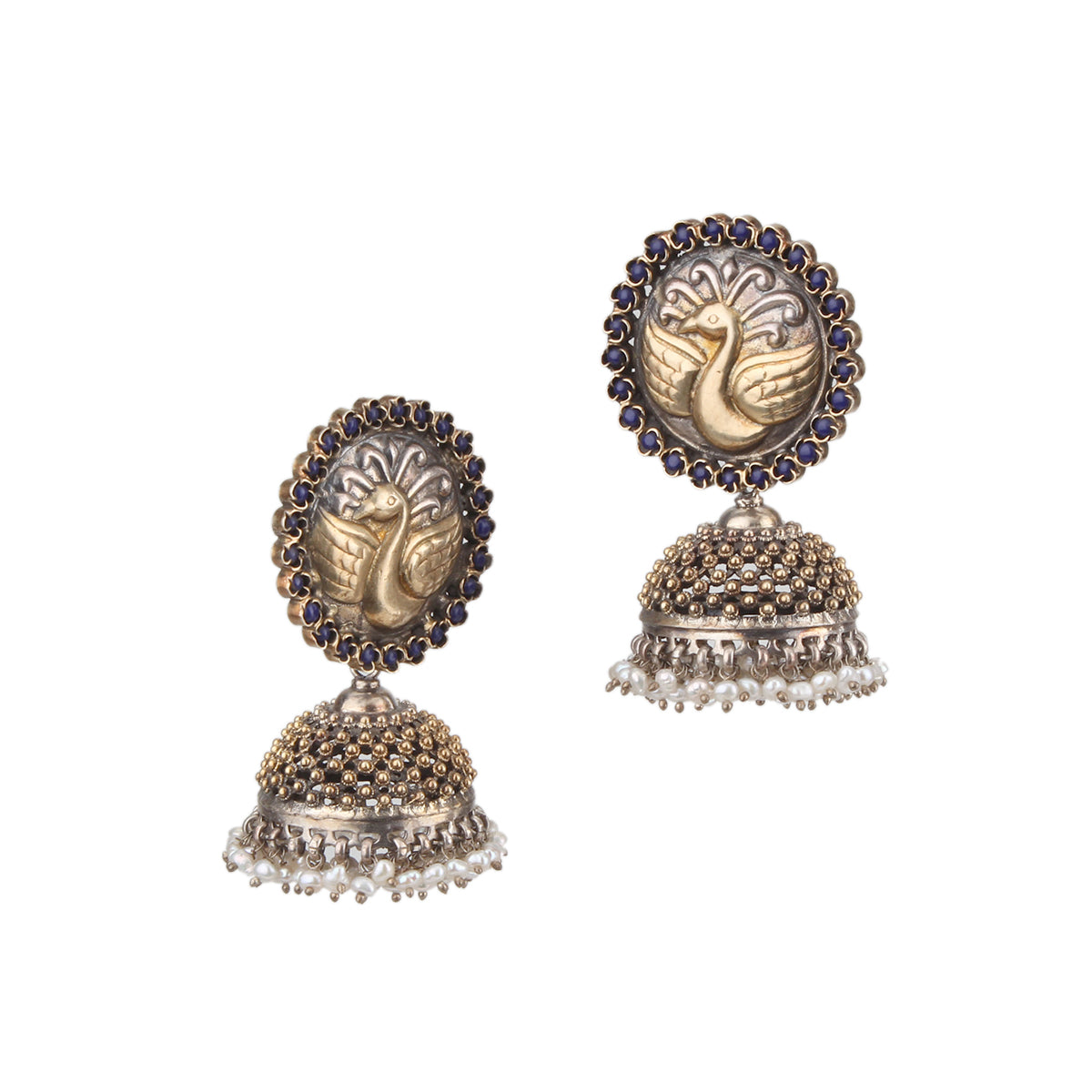 Two Tone Peacock Earring