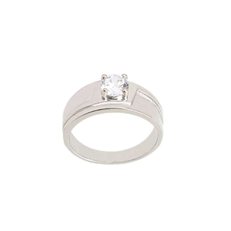 Solitaire Men's Silver Ring