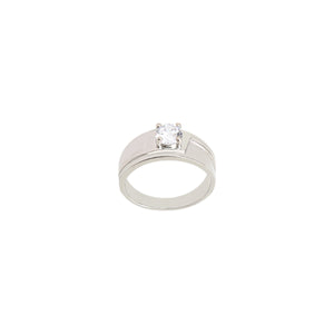 Solitaire Men's Silver Ring