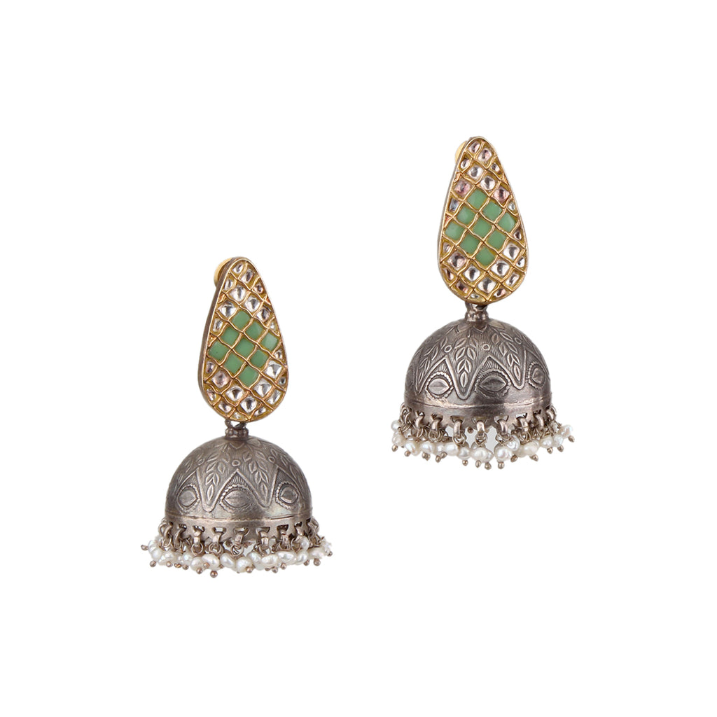 Green Enamel Earring