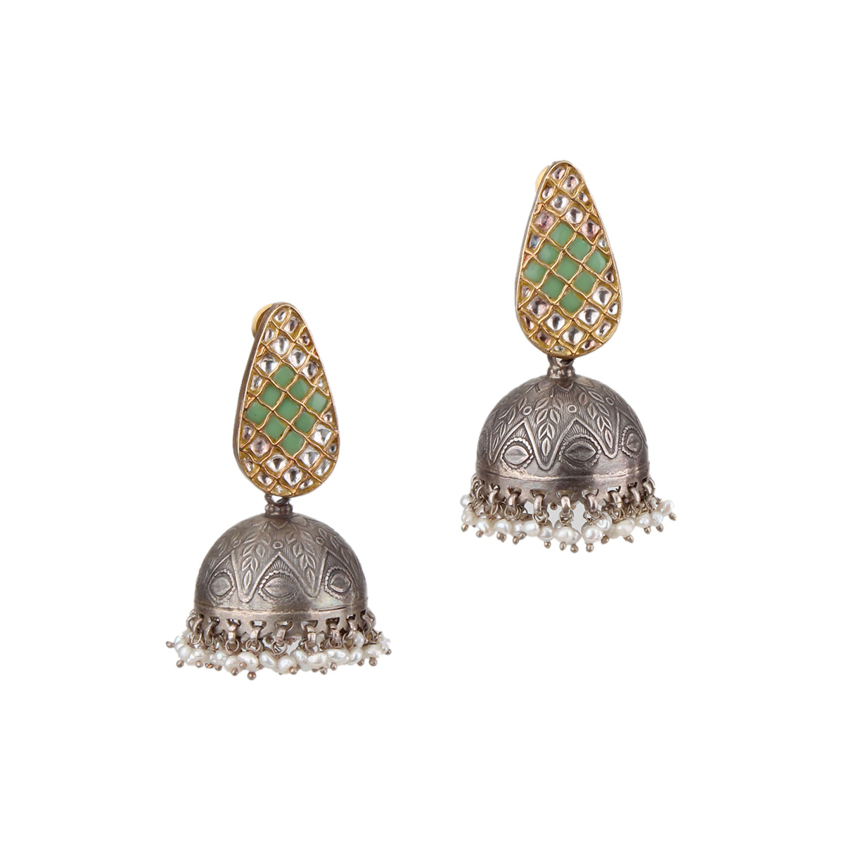 Green Enamel Earring