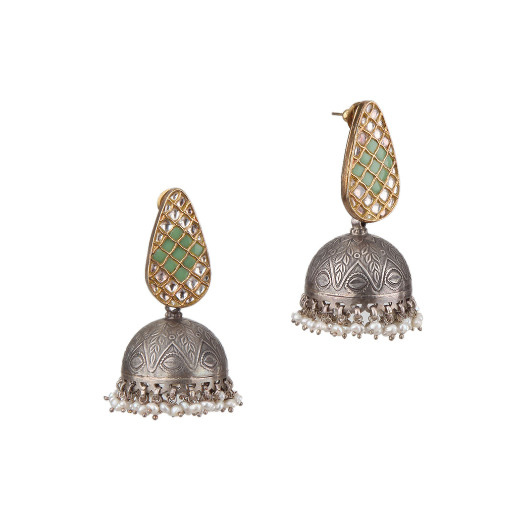 Green Enamel Earring