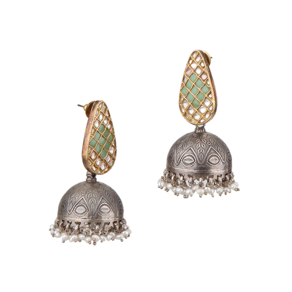 Green Enamel Earring