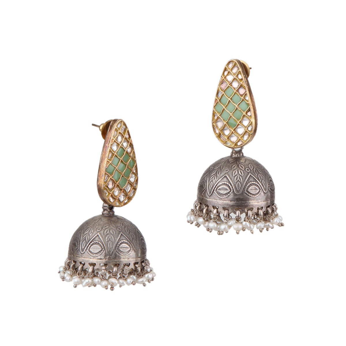 Green Enamel Earring