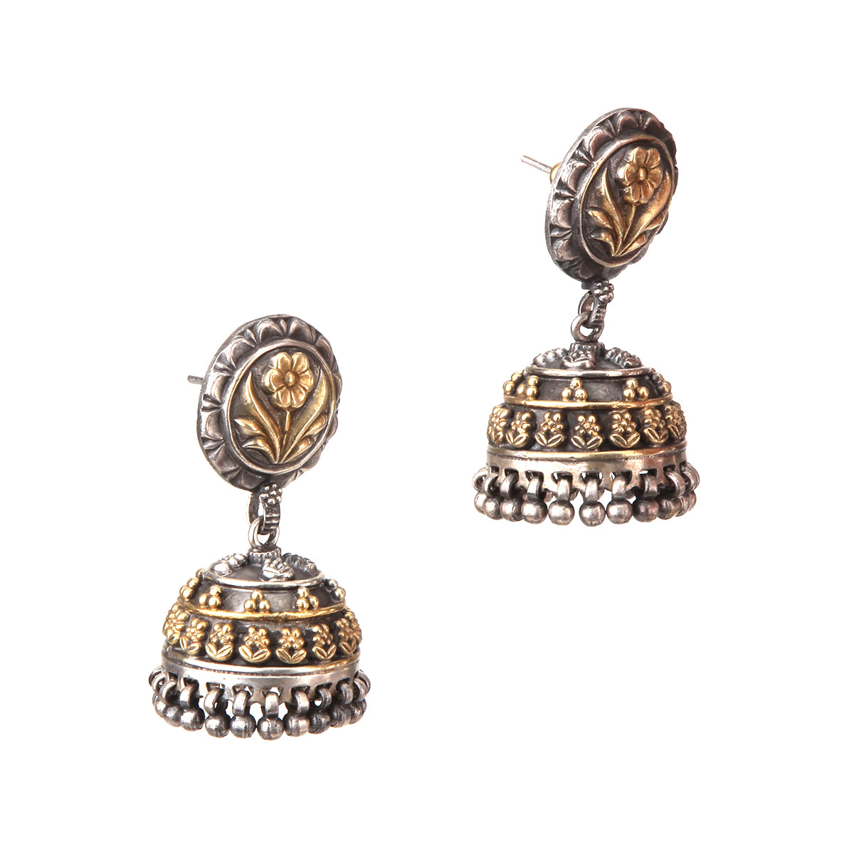 Floral Dual Tone Earring