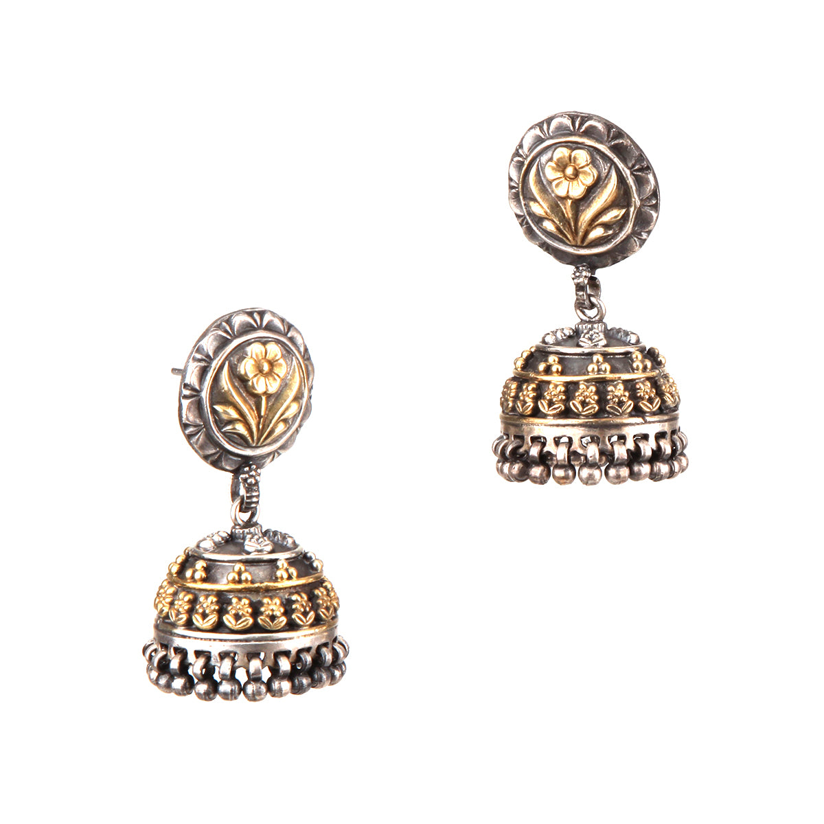 Floral Dual Tone Earring
