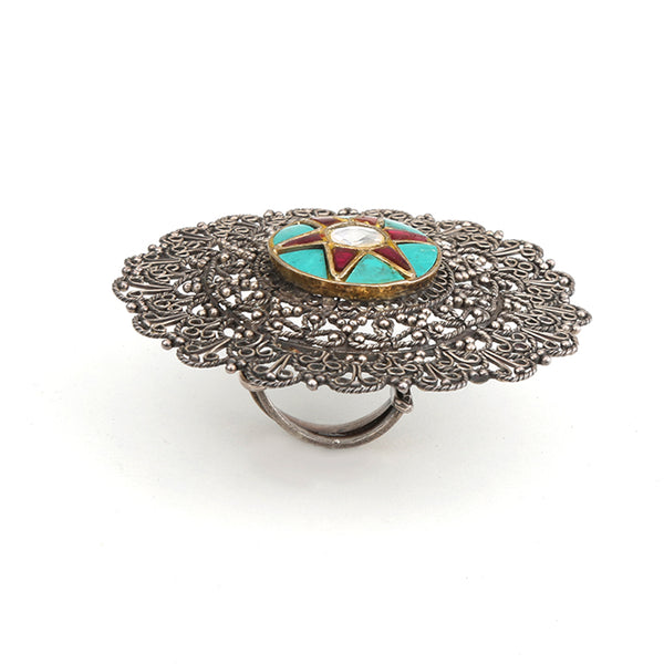 The Turquoise floral Ring