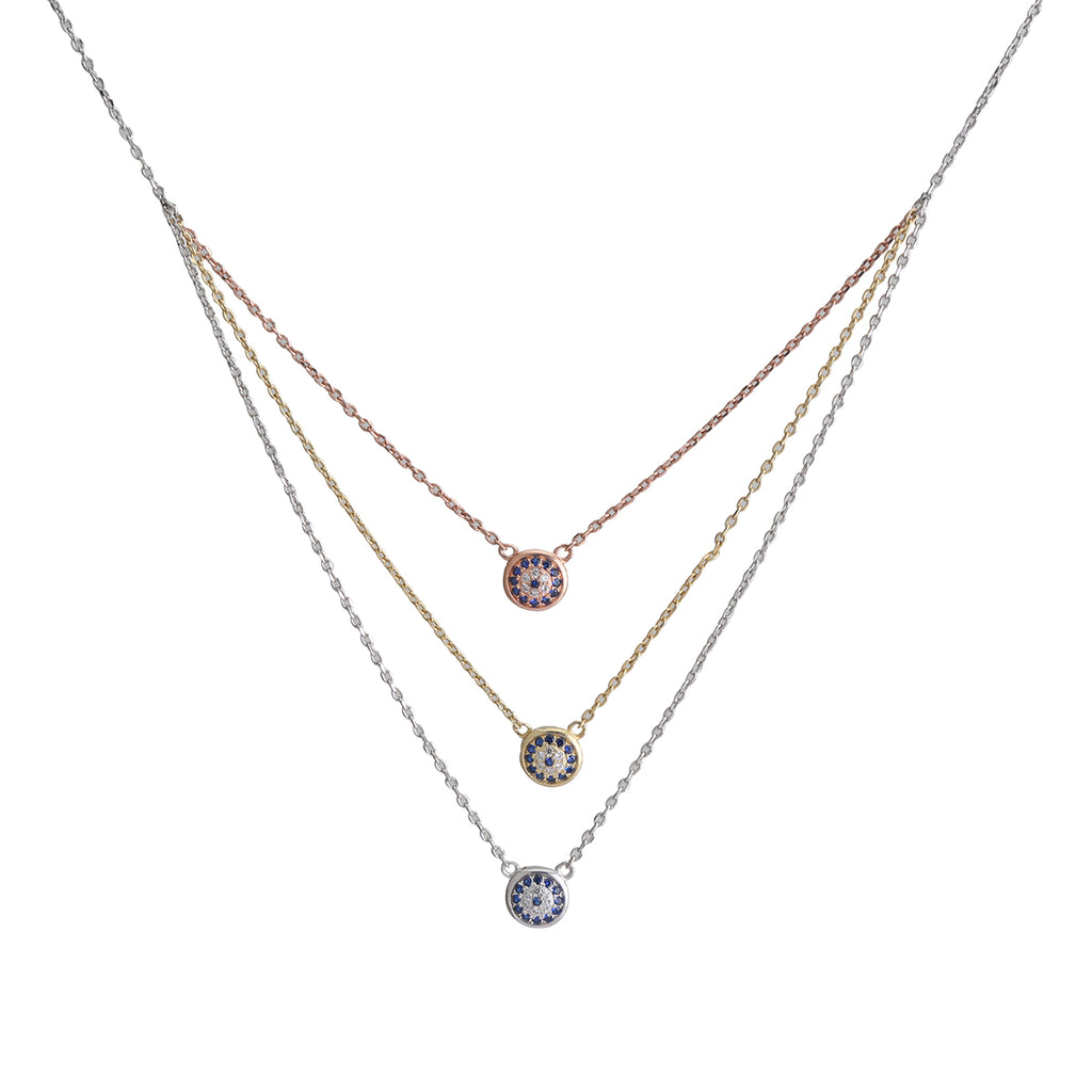 Three tone Evil's Eye Necklace