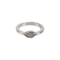 Silver Leaf CZ Ring