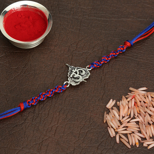 Om Silver Motif Rakhi