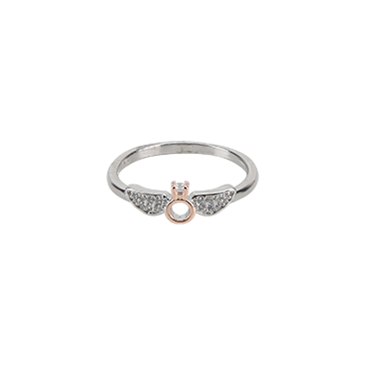 Dual Tone Angel Wings Ring