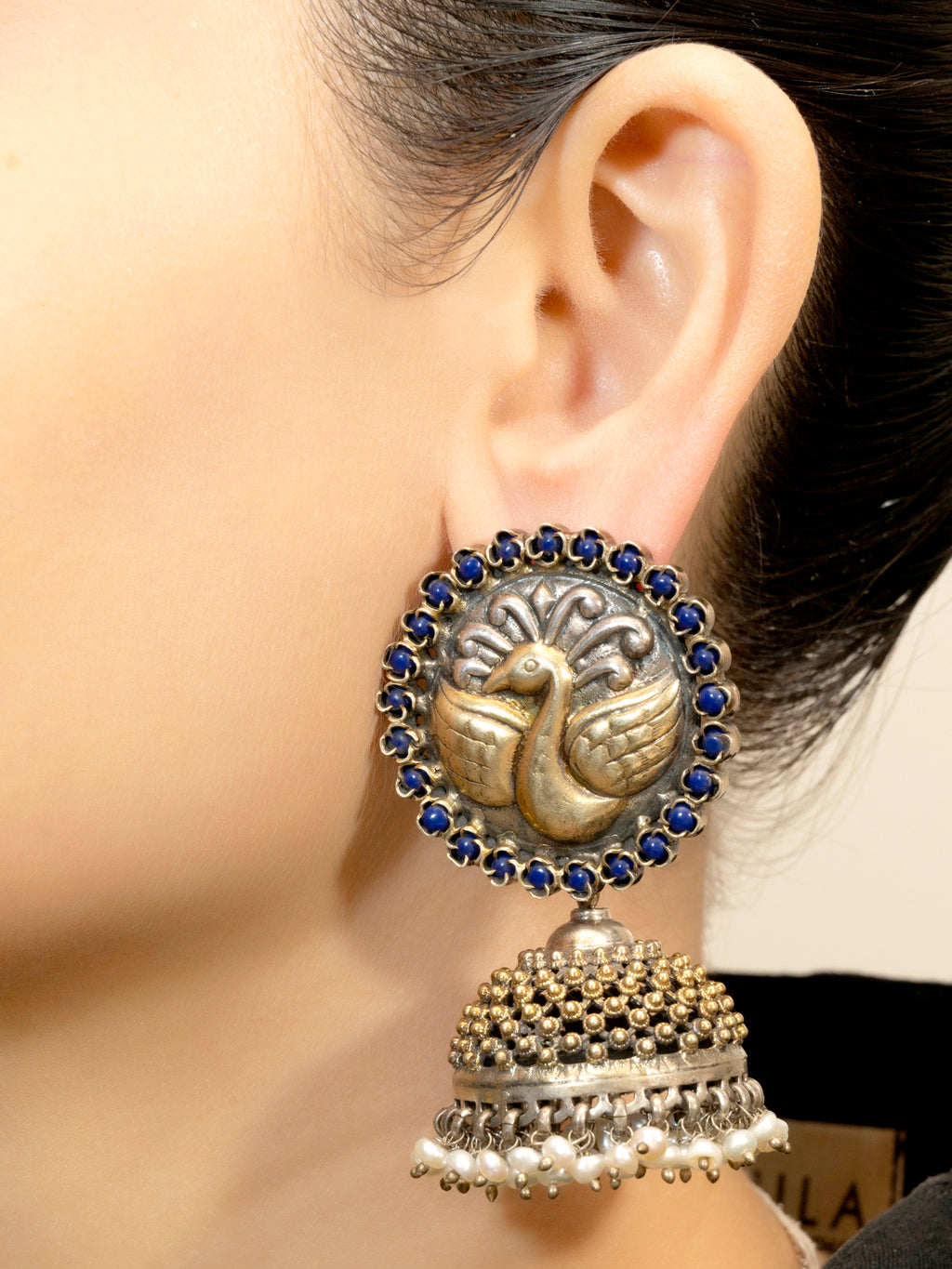 Two Tone Peacock Earring