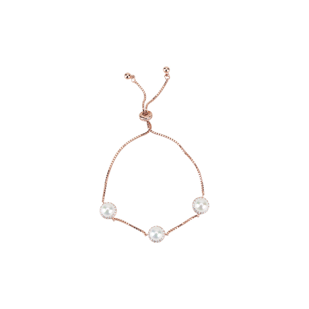 Pearl Hoop Rose Gold Bracelet