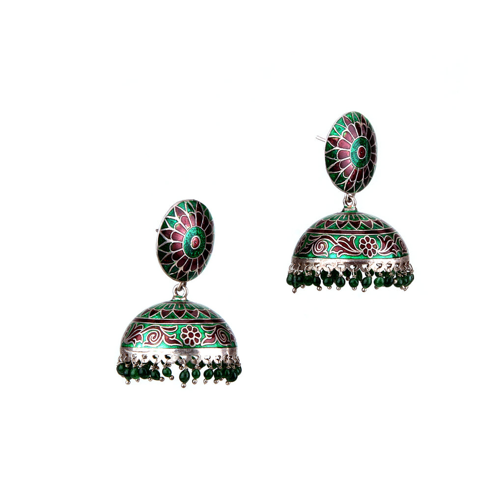 Painted Silver Earring