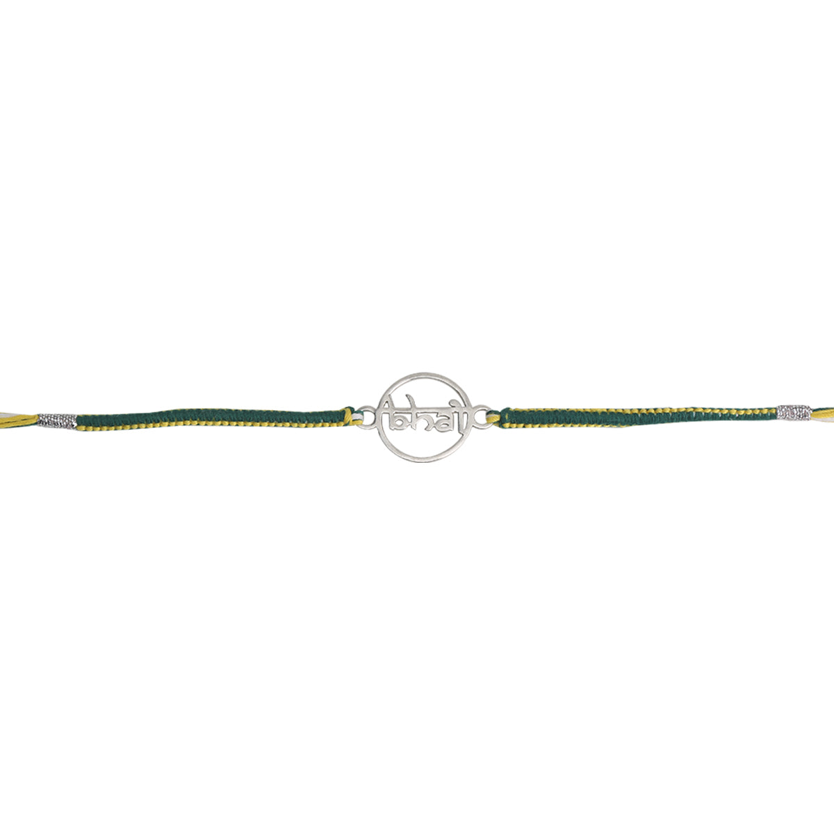 Silver Bhai Motif Rakhi
