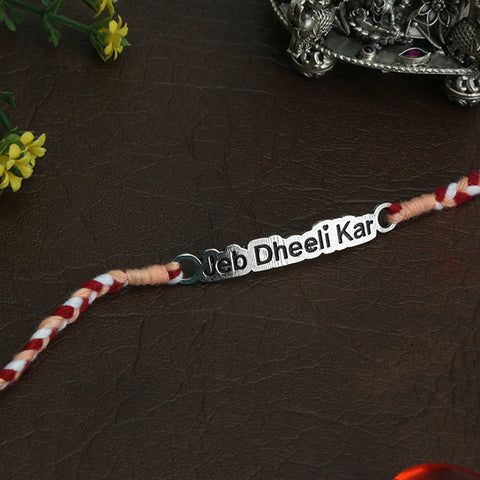 Jeb Dheeli Kar Silver Motif Rakhi