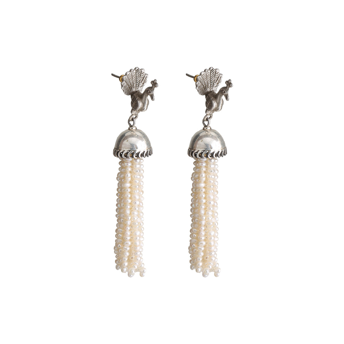 Pearl Drop Peacock Earring
