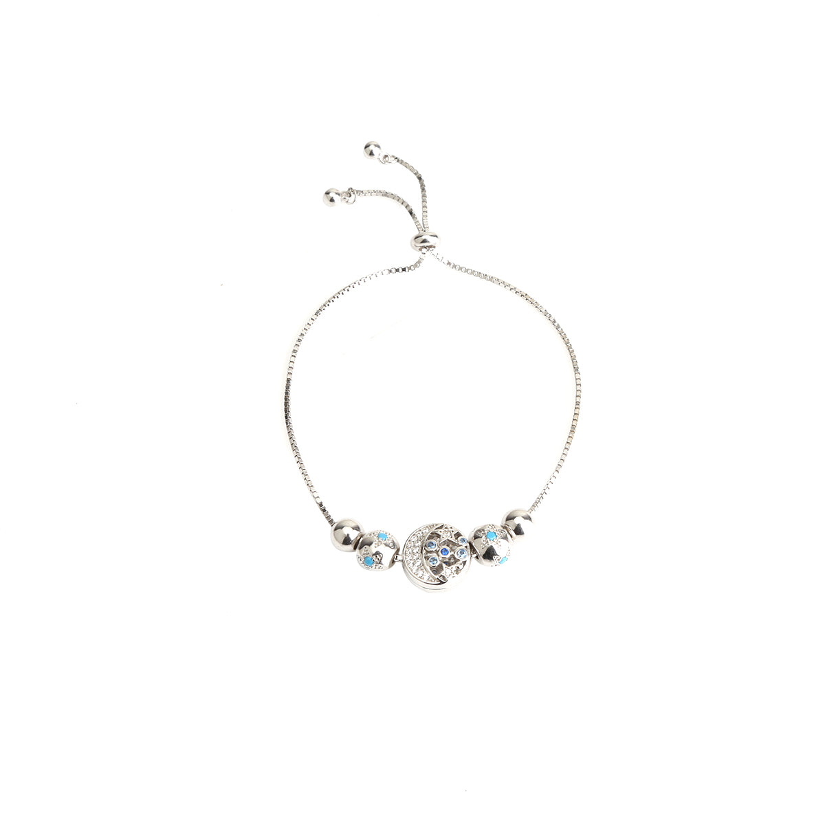 Silver Charm Bolo Bracelet