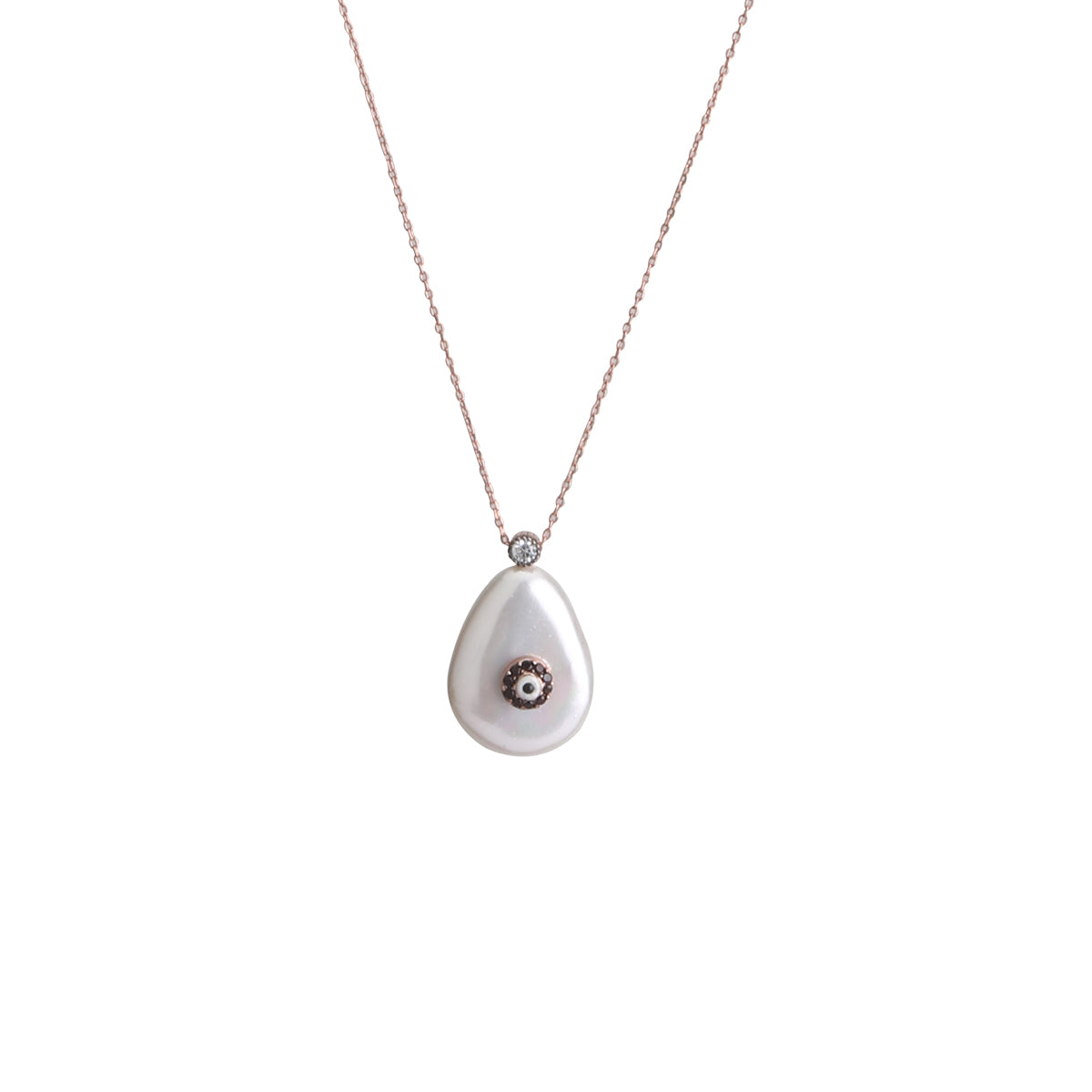 Pearl Drop Evil's Eye Necklace