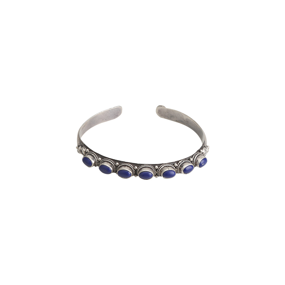 Blue Stone Oxidized Kada