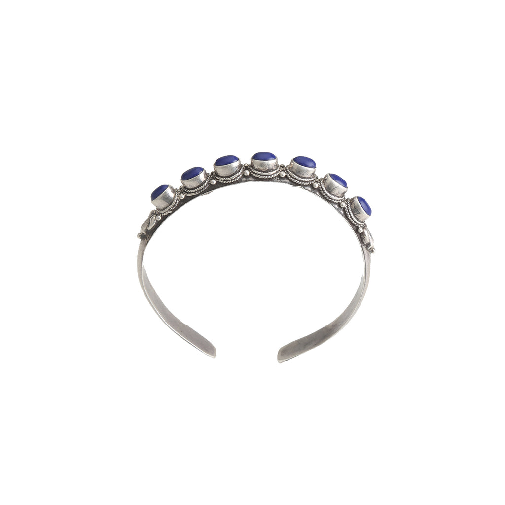 Blue Stone Oxidized Kada