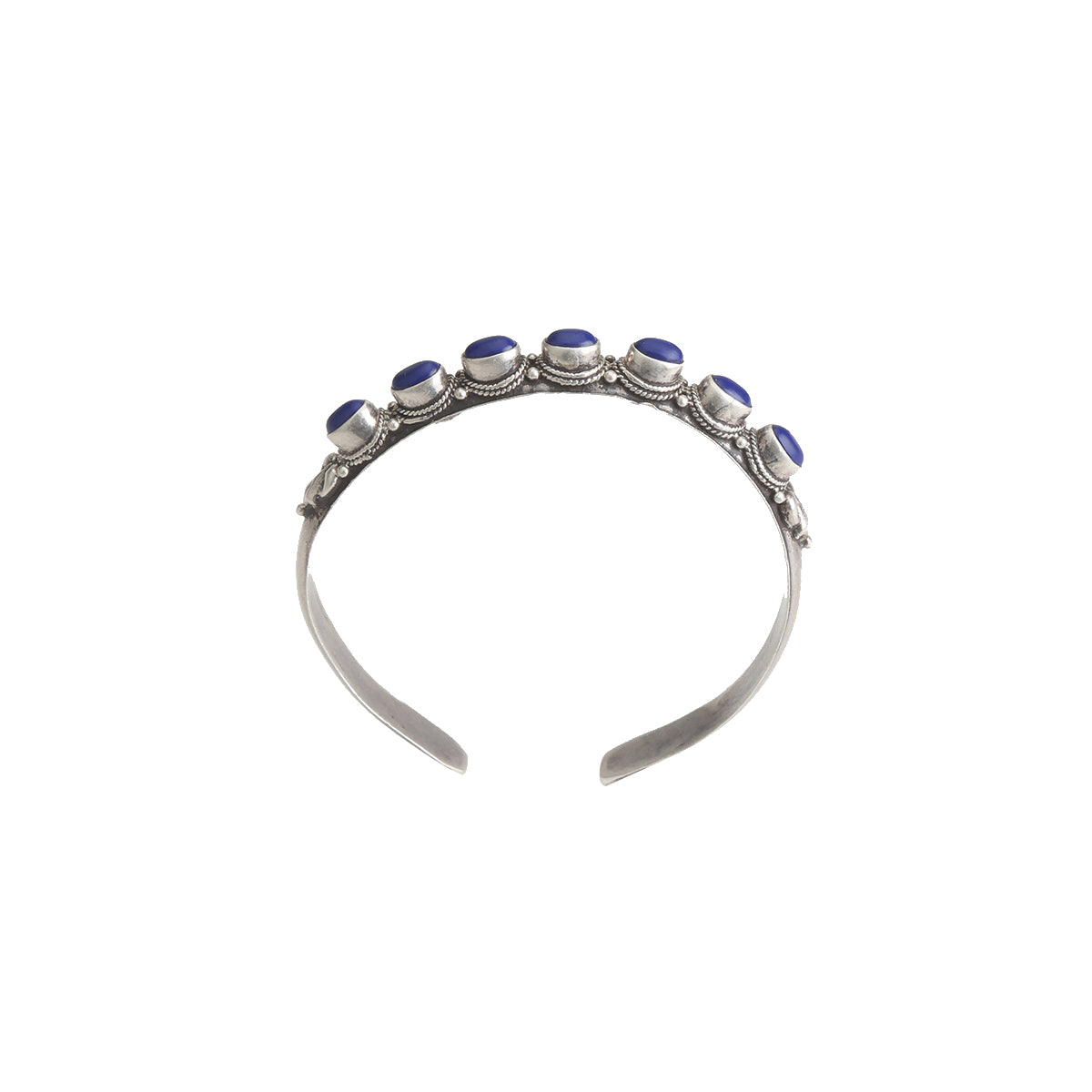 Blue Stone Oxidized Kada