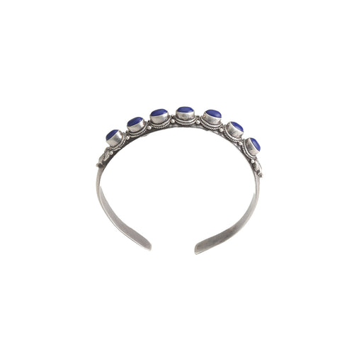 Blue Stone Oxidized Kada