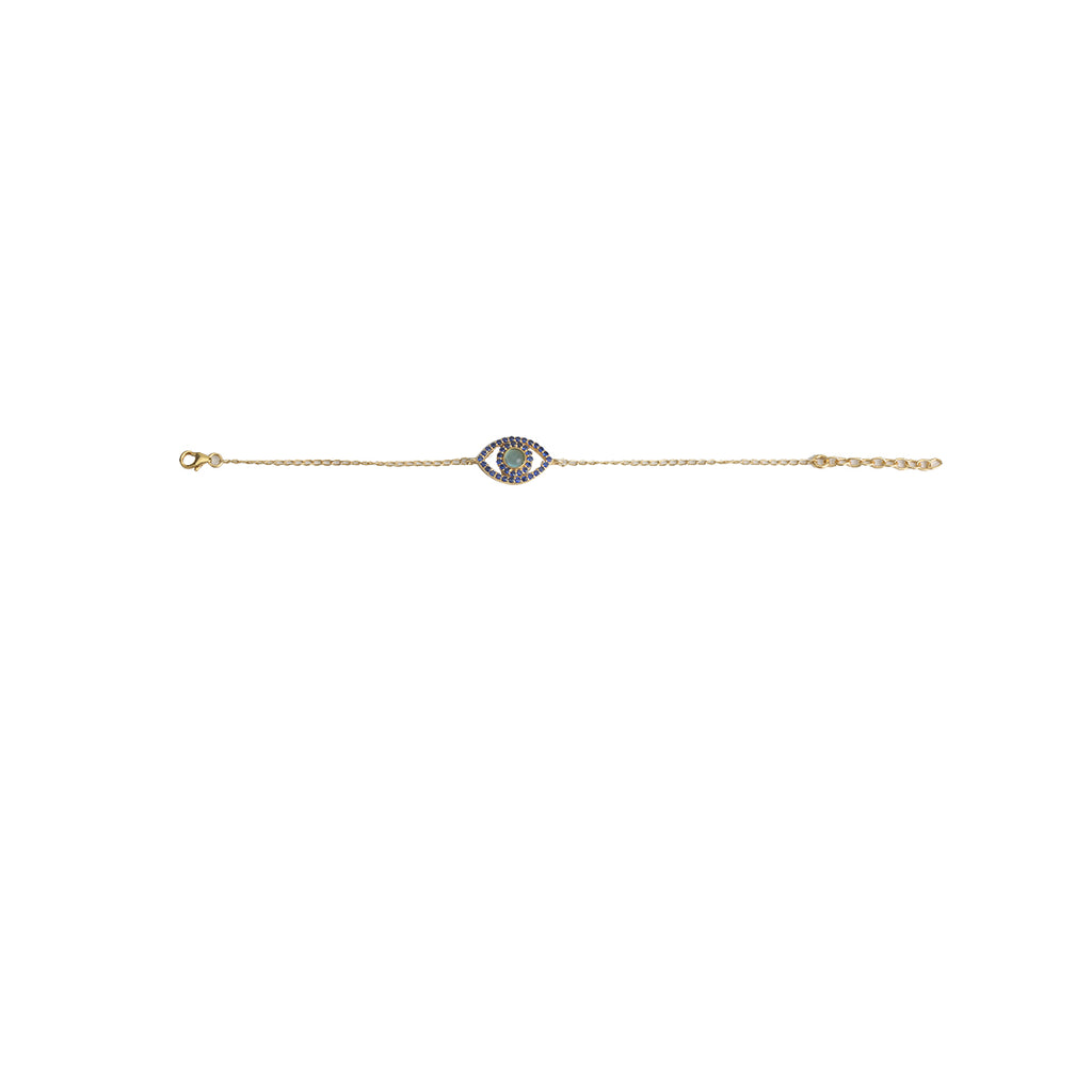 Gold Polished Evil's Eye Bracelet