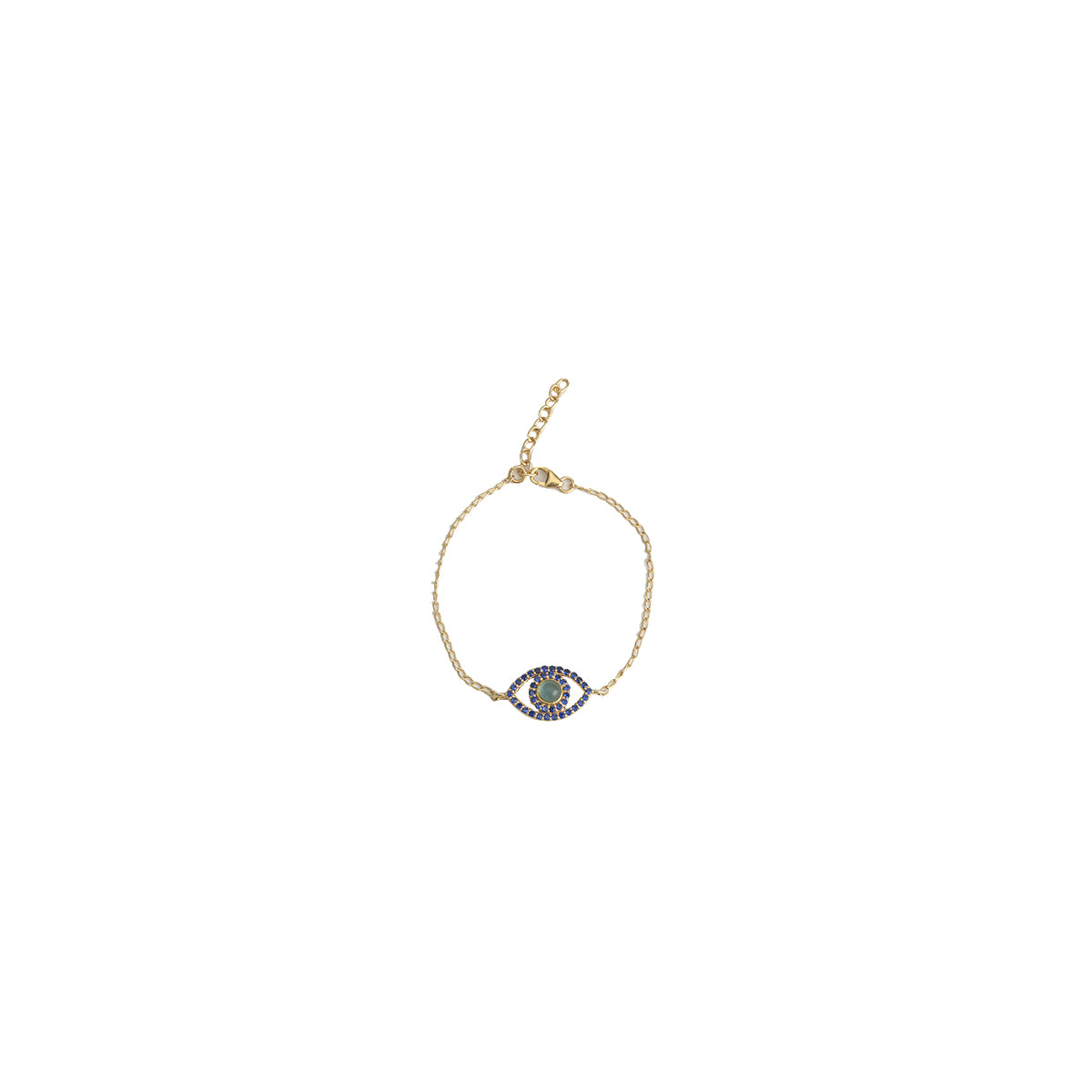 Gold Polished Evil's Eye Bracelet