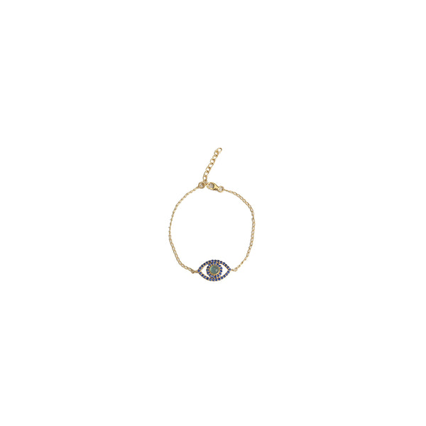 Gold Polished Evil's Eye Bracelet
