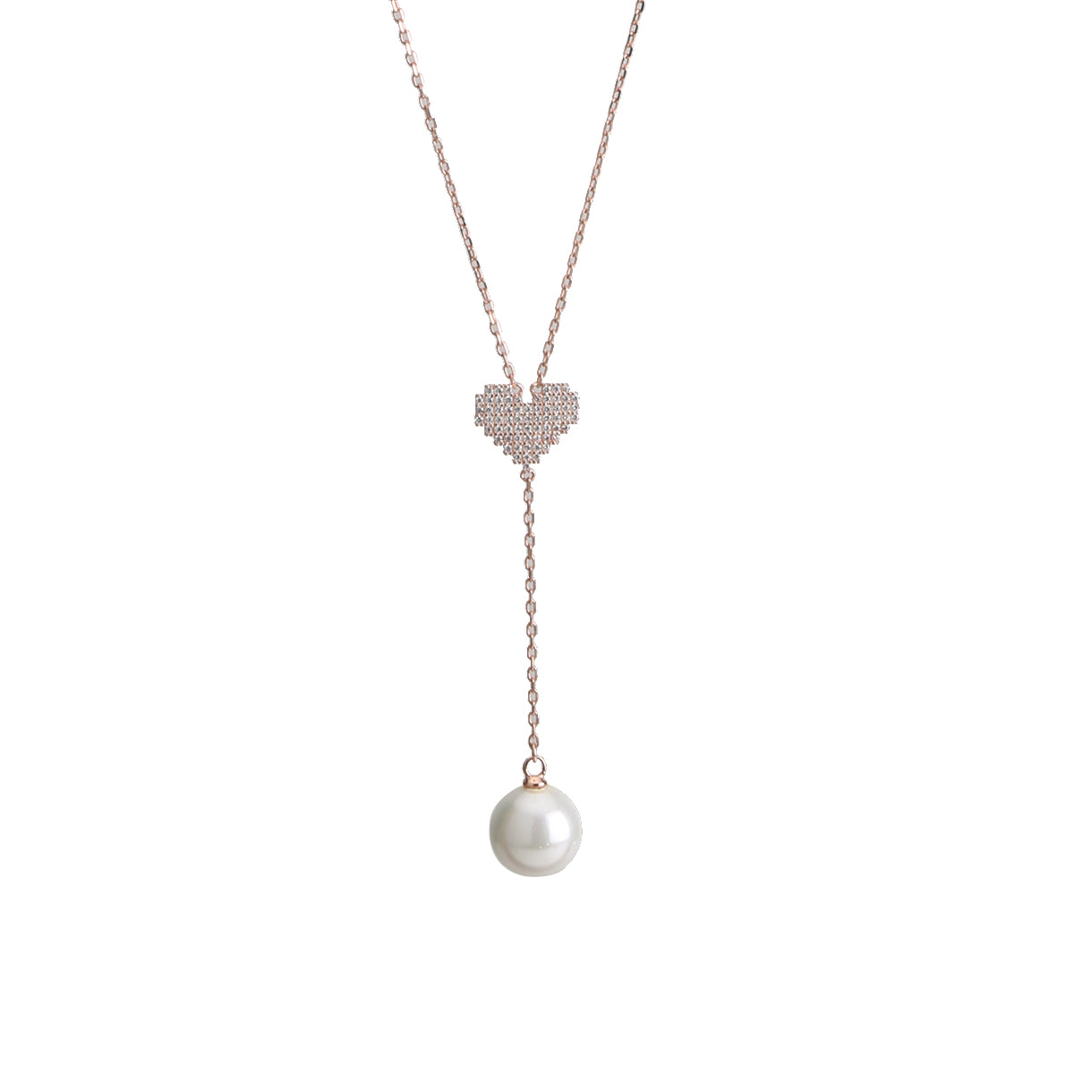 Heart Pearl Drop Necklace