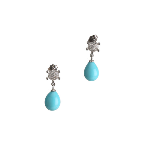 CZ Turquoise Stone Earring
