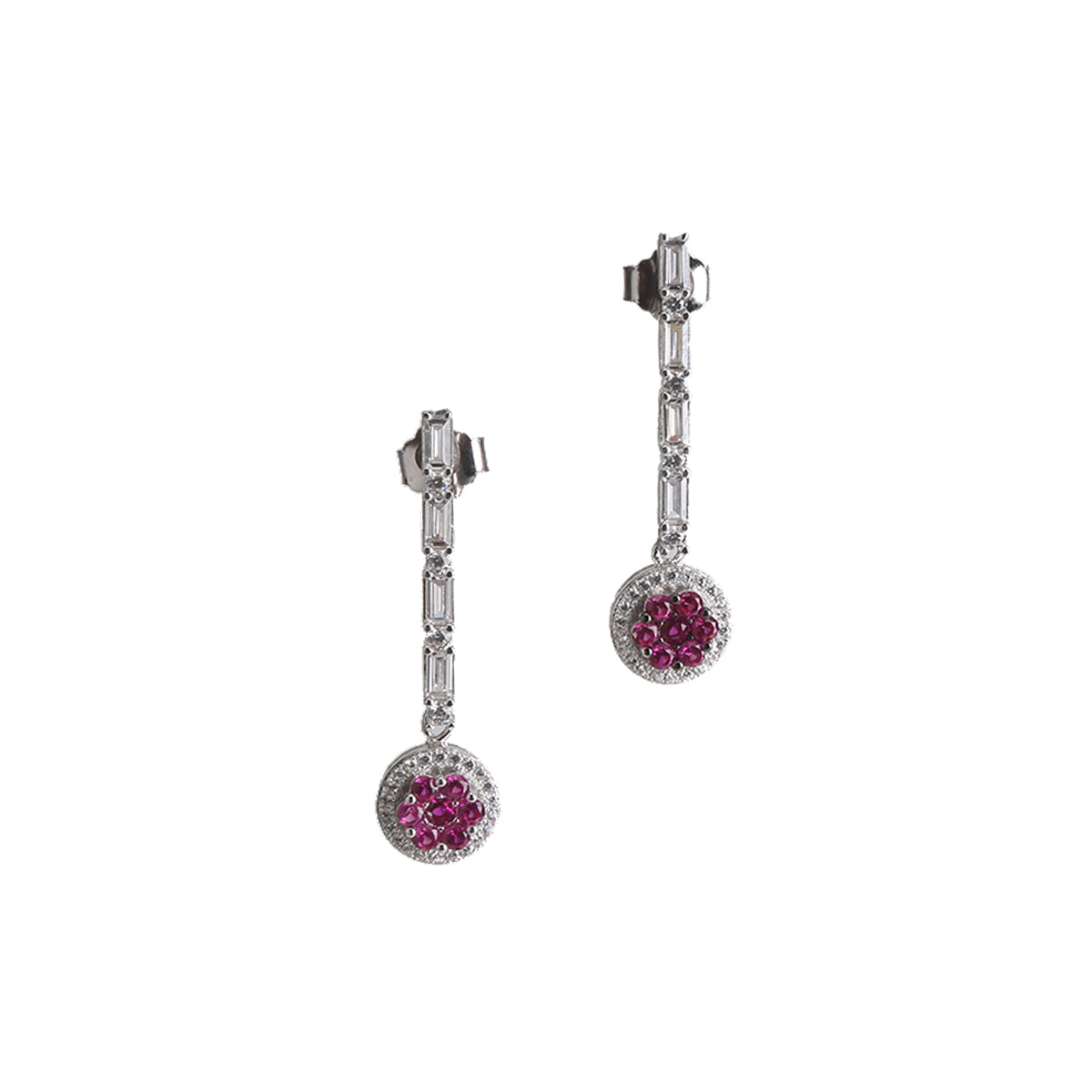 Ruby CZ Drop Earring