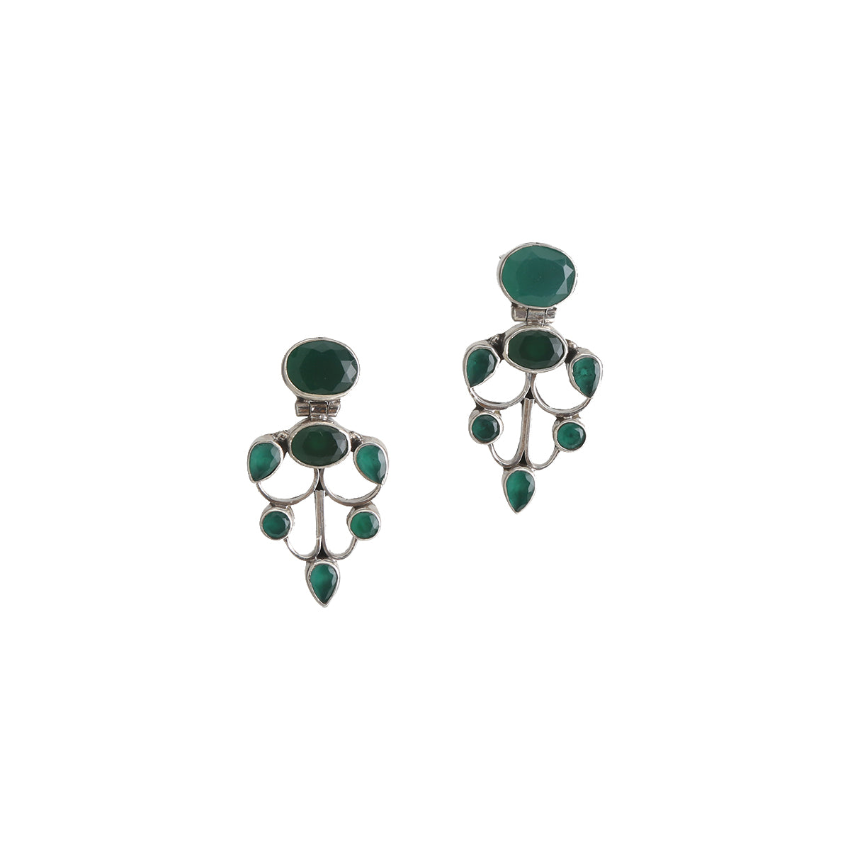 Emerald Silver Studs