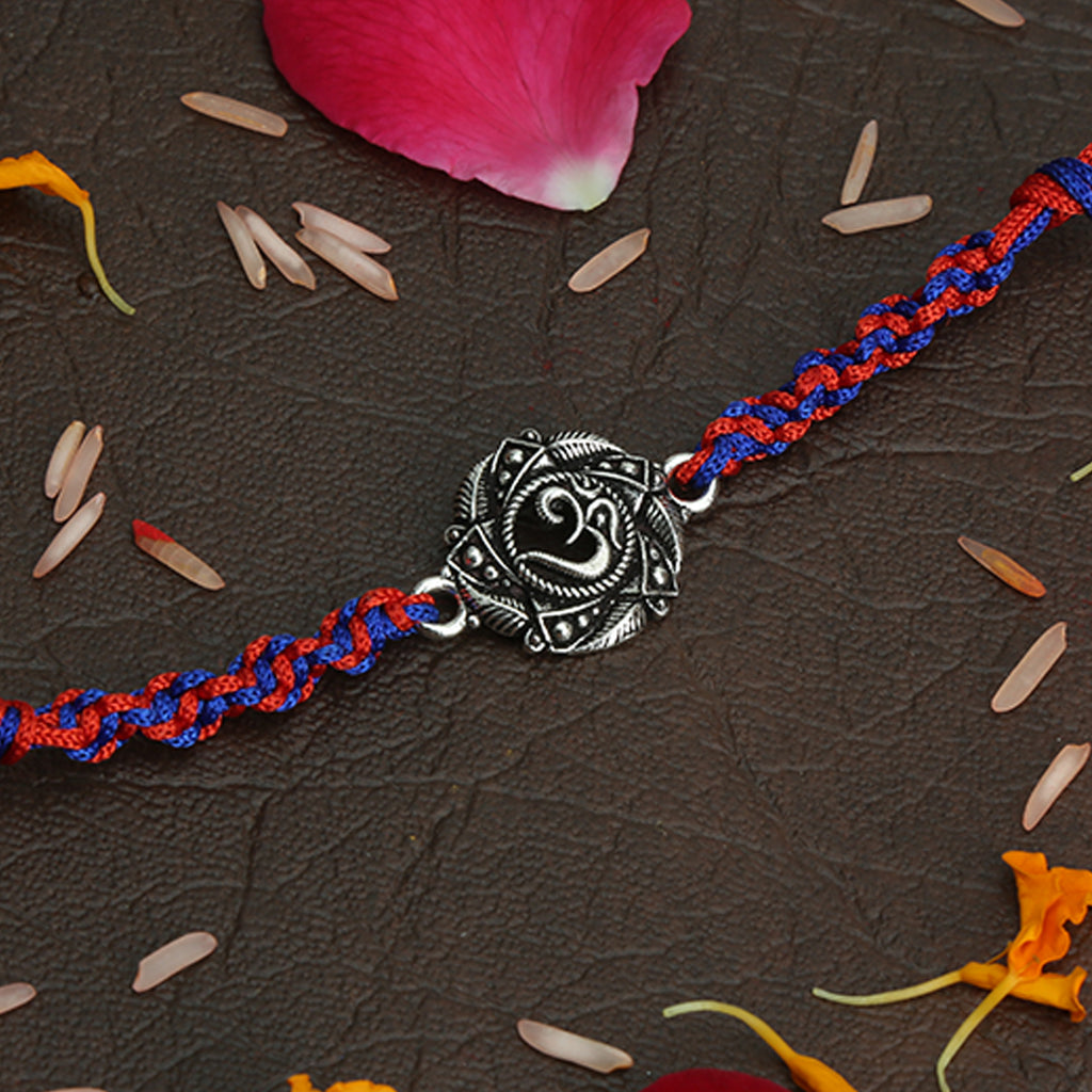 Dual Color Spiral Dhaaga OM Rakhi